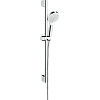 Картинка анонса товара «душевой гарнитур hansgrohe crometta 1jet green 26554400 65 см, белый/хром»