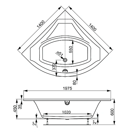 Акриловая ванна VAGNERPLAST VERONELA CORNER 140x140 VPBA140VEA3X-04 Акриловая ванна VAGNERPLAST VERONELA CORNER 140x140 VPBA140VEA3X-04