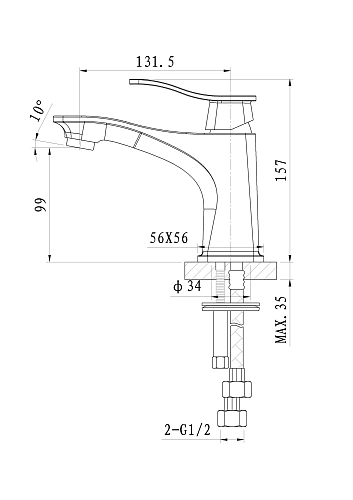 Смеситель для раковины Wonzon & Woghand Navia, хром (WW-181101-CR) Смеситель для раковины Wonzon & Woghand Navia, хром (WW-181101-CR)