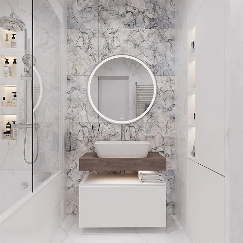 Комплект мебели STWORKI Ольборг 80 столешница дуб карпентер, без отверстий, с тумбой 80, с раковиной 536496 Комплект мебели STWORKI Ольборг 80 столешница дуб карпентер, без отверстий, с тумбой 80, с раковиной 536496