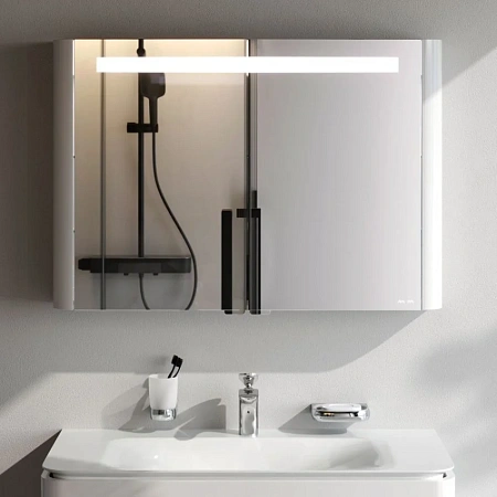 Зеркальный шкаф AM.PM Sensation M30MCX1001WG 100 см, с подсветкой, белый Зеркальный шкаф AM.PM Sensation M30MCX1001WG 100 см, с подсветкой, белый