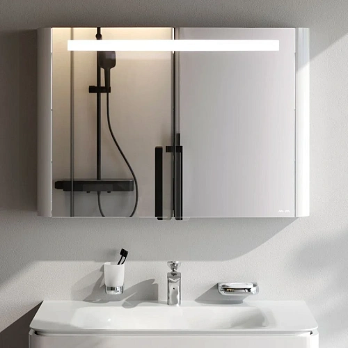 Зеркальный шкаф AM.PM Sensation M30MCX1001WG 100 см, с подсветкой, белый Зеркальный шкаф AM.PM Sensation M30MCX1001WG 100 см, с подсветкой, белый