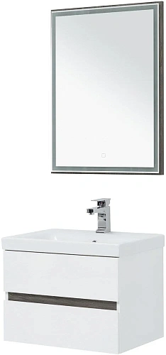 Комплект мебели Aquanet Беркли 60 белый/дуб рошелье (зеркало дуб рошелье) 00258906 Комплект мебели Aquanet Беркли 60 белый/дуб рошелье (зеркало дуб рошелье) 00258906