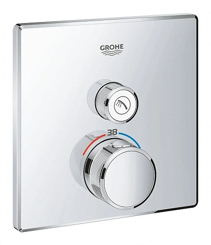 Смеситель для душа GROHE Grohtherm SmartControl (29123000) внешняя часть термостата, на 1 выход, хром Смеситель для душа GROHE Grohtherm SmartControl (29123000) внешняя часть термостата, на 1 выход, хром