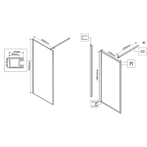 Душевая перегородка Vincea Walk-In VSW-1HP120GWBG 1200x2000 брашированное золото, стекло с золотыми нитями Душевая перегородка Vincea Walk-In VSW-1HP120GWBG 1200x2000 брашированное золото, стекло с золотыми нитями