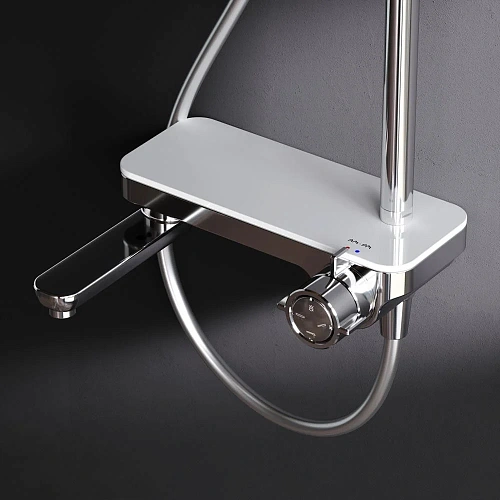 Душевая система AM.PM Like F0780700 штанга 1030-1460мм, верхний душ 220 мм Душевая система AM.PM Like F0780700 штанга 1030-1460мм, верхний душ 220 мм