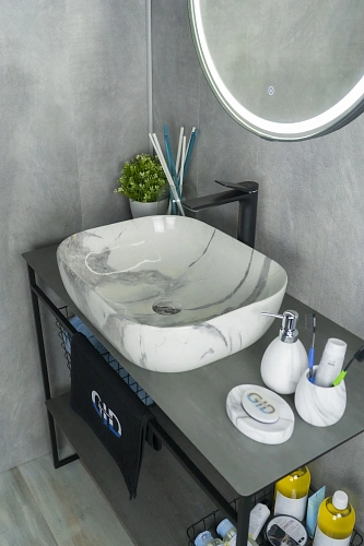 Раковина Gid K397G125 54402 накладная под камень глянцевая 50x40x14 Раковина Gid K397G125 54402 накладная под камень глянцевая 50x40x14