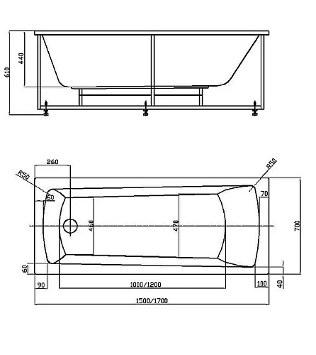 Акриловая ванна Aquatek Либра-170х70 NEW пустая с фронтальным экраном слив слева LIB170N-0000004 Акриловая ванна Aquatek Либра-170х70 NEW пустая с фронтальным экраном слив слева LIB170N-0000004