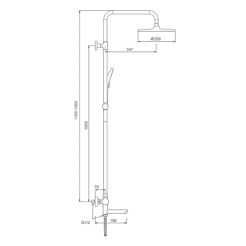 Душевая система Splenka S223.26.09, графит Душевая система Splenka S223.26.09, графит