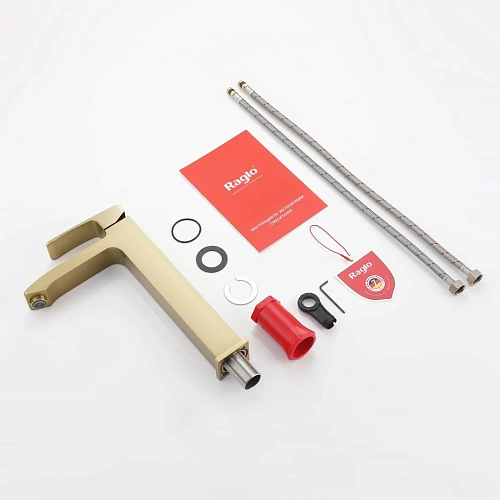 Смеситель для раковины Raglo R01.15.03, золотой сатин Смеситель для раковины Raglo R01.15.03, золотой сатин