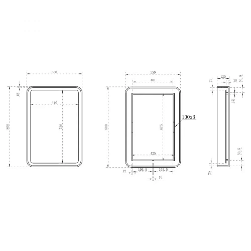 Зеркало ABBER Kristall AT6701Opal с подсветкой Зеркало ABBER Kristall AT6701Opal с подсветкой