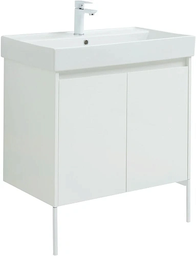 Тумба под раковину Aquanet Nova Lite 75 белый глянец (2 дверцы) 00298850 Тумба под раковину Aquanet Nova Lite 75 белый глянец (2 дверцы) 00298850