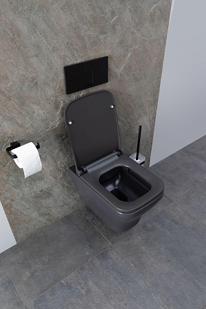 Унитаз подвесной Allen Brau Infinity 4.21011.AN с крышкой, антрацит