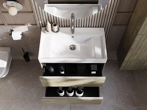 Тумба под раковину Roca Ona 800 темный вяз 2 ящика A857630511 Тумба под раковину Roca Ona 800 темный вяз 2 ящика A857630511