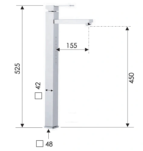 Смеситель для раковины Remer Qubika Q11LXXL Смеситель для раковины Remer Qubika Q11LXXL