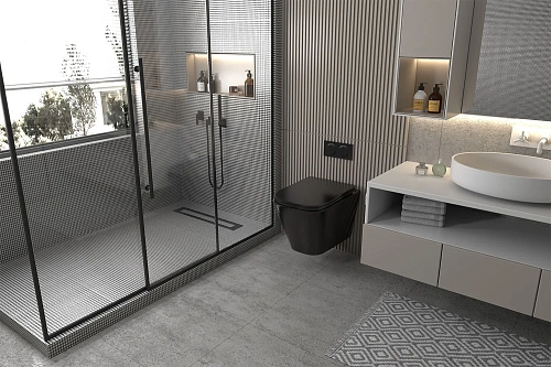 Унитаз подвесной ABBER Rechteck AC1201MB черный матовый, безободковый с крышкой микролифт Унитаз подвесной ABBER Rechteck AC1201MB черный матовый, безободковый с крышкой микролифт