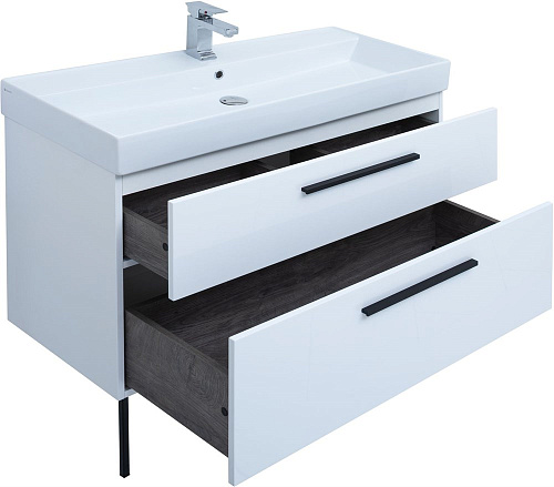 Тумба под раковину Aquanet Nova 100 белый глянец 00249922 Тумба под раковину Aquanet Nova 100 белый глянец 00249922