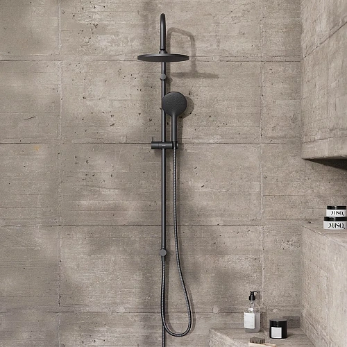 Душевая система Damixa Jupiter 977000300, верхний душ 225 мм штанга 1010 мм, черный Душевая система Damixa Jupiter 977000300, верхний душ 225 мм штанга 1010 мм, черный