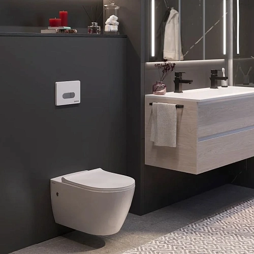 Комплект унитаза BERGES MASCON Rimless с инсталляцией NOVUM, кнопка D7, сидение дюропласт Toma Slim 043214 Комплект унитаза BERGES MASCON Rimless с инсталляцией NOVUM, кнопка D7, сидение дюропласт Toma Slim 043214