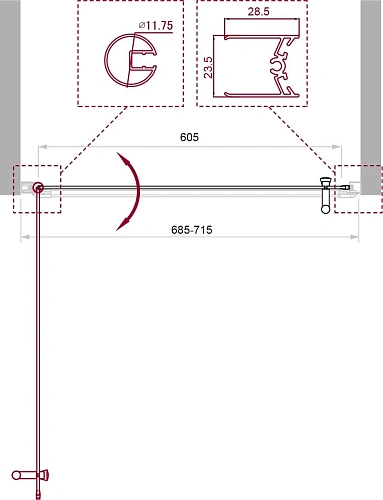 Душевая дверь BelBagno UNO-B-1-70-P-Cr Душевая дверь BelBagno UNO-B-1-70-P-Cr