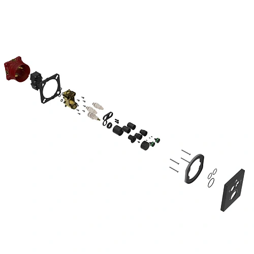 Смеситель для душа Vincea VSCV-321T-MMB двухфункциональный, термостатический, черный Смеситель для душа Vincea VSCV-321T-MMB двухфункциональный, термостатический, черный