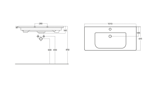 Раковина OWL 1975OWLB20-13100 100 см SOFT Раковина OWL 1975OWLB20-13100 100 см SOFT
