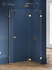 Душевой уголок NEW TRENDY AVEXA GOLD BRUSHED R 100x80x200 EXK-3861 брашированное золото