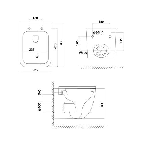 Комплект унитаза IDDIS Basic (BASTQ02i73) инсталляция и черная клавиша смыва Комплект унитаза IDDIS Basic (BASTQ02i73) инсталляция и черная клавиша смыва