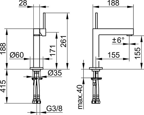 Смеситель для раковины Keuco Edition 90 59002010100 Смеситель для раковины Keuco Edition 90 59002010100