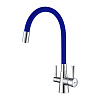 Картинка анонса товара «смеситель для кухни lemark comfort lm3075c-blue с гибким изливом, с подключением к фильтру, хром/синий»