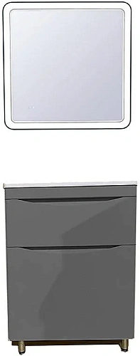 Тумба под раковину Style Line Бергамо мини 60 люкс PLUS серый СС-00002309 Тумба под раковину Style Line Бергамо мини 60 люкс PLUS серый СС-00002309