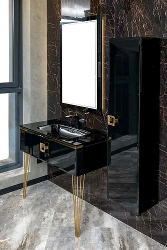 Столешница Boheme Lucido стекло 100см глянцевый черный 852-100-GB Столешница Boheme Lucido стекло 100см глянцевый черный 852-100-GB