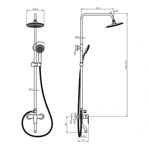 Душевая система Dorff Prime D0740922 Душевая система Dorff Prime D0740922