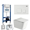 Картинка анонса товара «комплект унитаза timo soli twc-01+fp-002w+tk-303 белый с инсталляцией, клавишей смыва soli белая с шумоизоляцией и креплениями»