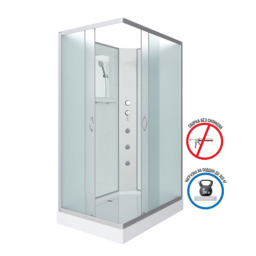 Душевая кабина Niagara Classic NG-43975-14QBKG (900х700х2000) низкий поддон (13см) стекло матовое 439753QBKG Душевая кабина Niagara Classic NG-43975-14QBKG (900х700х2000) низкий поддон (13см) стекло матовое 439753QBKG