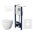 Комплект унитаза AM.PM Spirit V2.0 FlashClean IS47001.701738 с инсталляцией, сиденьем микролифт и клавишей смыва Комплект унитаза AM.PM Spirit V2.0 FlashClean IS47001.701738 с инсталляцией, сиденьем микролифт и клавишей смыва