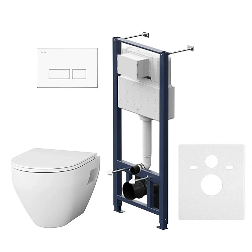 Комплект унитаза AM.PM Spirit V2.0 FlashClean IS47001.701738 с инсталляцией, сиденьем микролифт и клавишей смыва Комплект унитаза AM.PM Spirit V2.0 FlashClean IS47001.701738 с инсталляцией, сиденьем микролифт и клавишей смыва