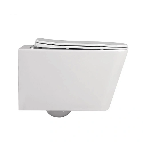 Унитаз подвесной ABBER Rechteck AC1201 белый, безободковый с крышкой микролифт Унитаз подвесной ABBER Rechteck AC1201 белый, безободковый с крышкой микролифт