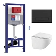 Комплект инсталляции Lemark PENEDA EXPERT с клавишей смыва BIT черный матовый и унитазом GLAZER Торнадо белый глянец 100122432 Комплект инсталляции Lemark PENEDA EXPERT с клавишей смыва BIT черный матовый и унитазом GLAZER Торнадо белый глянец 100122432