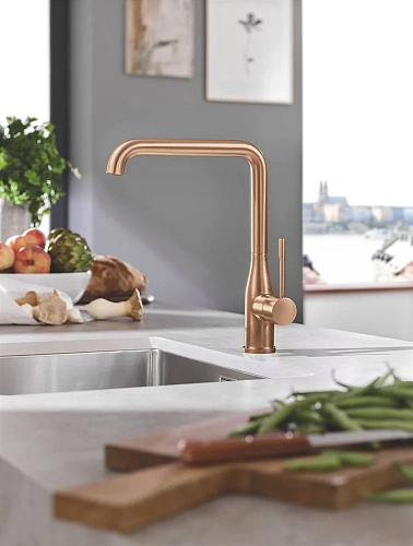 Смеситель для кухни GROHE Essence New, L-излив, тёплый закат матовый (30270DL0) Смеситель для кухни GROHE Essence New, L-излив, тёплый закат матовый (30270DL0)