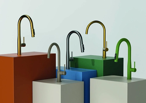 Смеситель для кухни Kaiser Vita с вытяжной лейкой, под фильтр зеленый 43344-21 Смеситель для кухни Kaiser Vita с вытяжной лейкой, под фильтр зеленый 43344-21