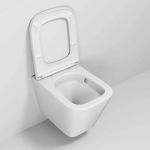 Унитаз подвесной GROSSMAN GR-4479SQ 490x345x355 безободковый смыв торнадо бесшумный с сиденьем Унитаз подвесной GROSSMAN GR-4479SQ 490x345x355 безободковый смыв торнадо бесшумный с сиденьем