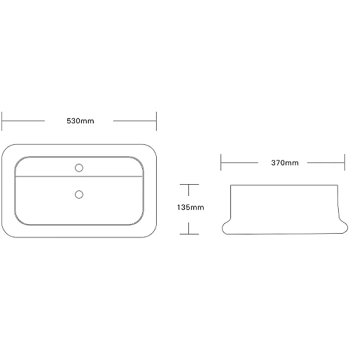 Раковина Ceruttispa CR0061 530х370х135 накладная, белая, прямоугольная, с отверстием под смеситель Раковина Ceruttispa CR0061 530х370х135 накладная, белая, прямоугольная, с отверстием под смеситель