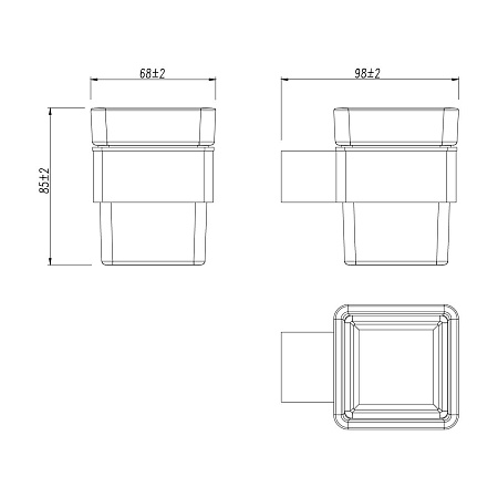 Стакан Lemark SMOOTH LINE с держателем, хром 9731013