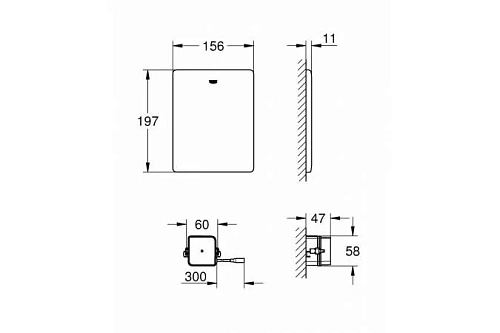 Клавиша смыва GROHE нержавеющая сталь (38934SD0) для электронного управления смывом унитаза Клавиша смыва GROHE нержавеющая сталь (38934SD0) для электронного управления смывом унитаза