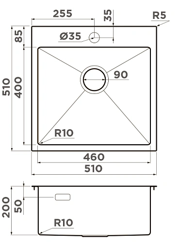 Кухонная мойка Omoikiri Akisame 51-GM нерж.сталь/вороненая сталь 4973440 Кухонная мойка Omoikiri Akisame 51-GM нерж.сталь/вороненая сталь 4973440