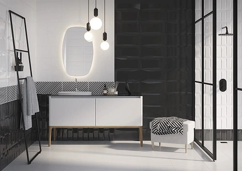 Плитка керамическая Cersanit Evolution кирпичи черный рельеф 20x44 EVG233 Плитка керамическая Cersanit Evolution кирпичи черный рельеф 20x44 EVG233