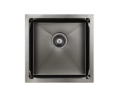 Кухонная мойка Paulmark GERBERG 44 UNI, PM254444-GM, вороненая сталь, 440х440мм Кухонная мойка Paulmark GERBERG 44 UNI, PM254444-GM, вороненая сталь, 440х440мм
