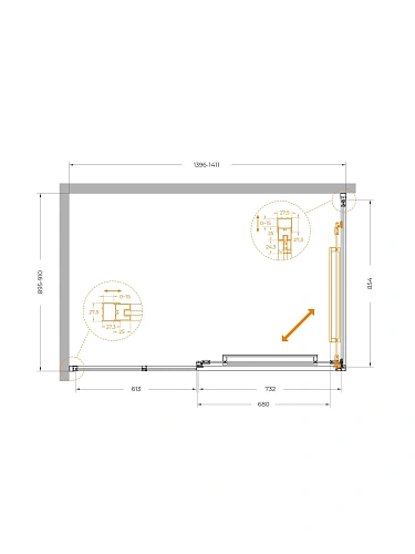 Душевой уголок CEZARES LUX-AH-FS-11-140/90-C-GM 140x90 см, профиль оружейная сталь, стекло прозрачное Душевой уголок CEZARES LUX-AH-FS-11-140/90-C-GM 140x90 см, профиль оружейная сталь, стекло прозрачное