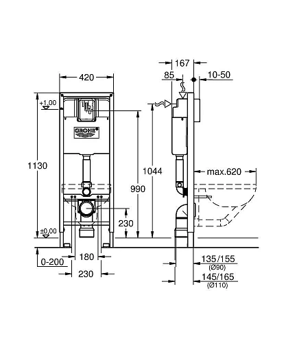 Инсталляция для унитаза GROHE Rapid SL (38713001) Инсталляция для унитаза GROHE Rapid SL (38713001)